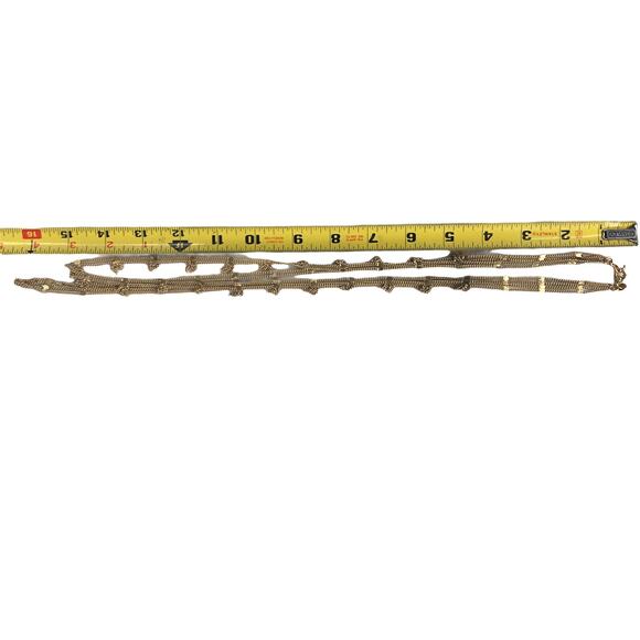 Madewell Necklace Gold Tone Long Layered Chains with Fringe - Picture 4 of 5